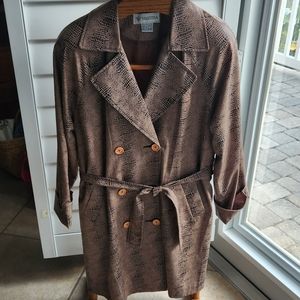 Vintage Valentina Womens Coat Brown Black Animal Print One Size Fits Most